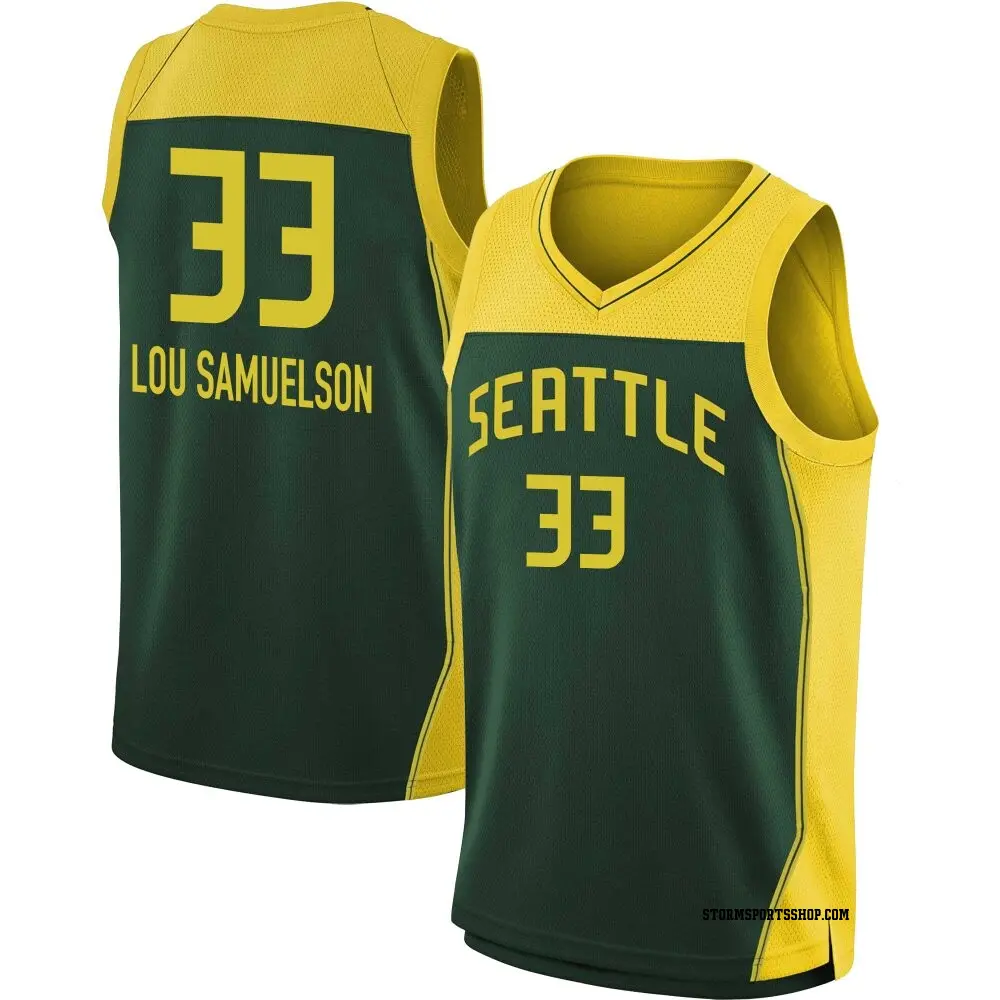 Men's Katie Lou Samuelson ＃33 Explorer Edition Victory Green Seattle Storm 2021 Jersey