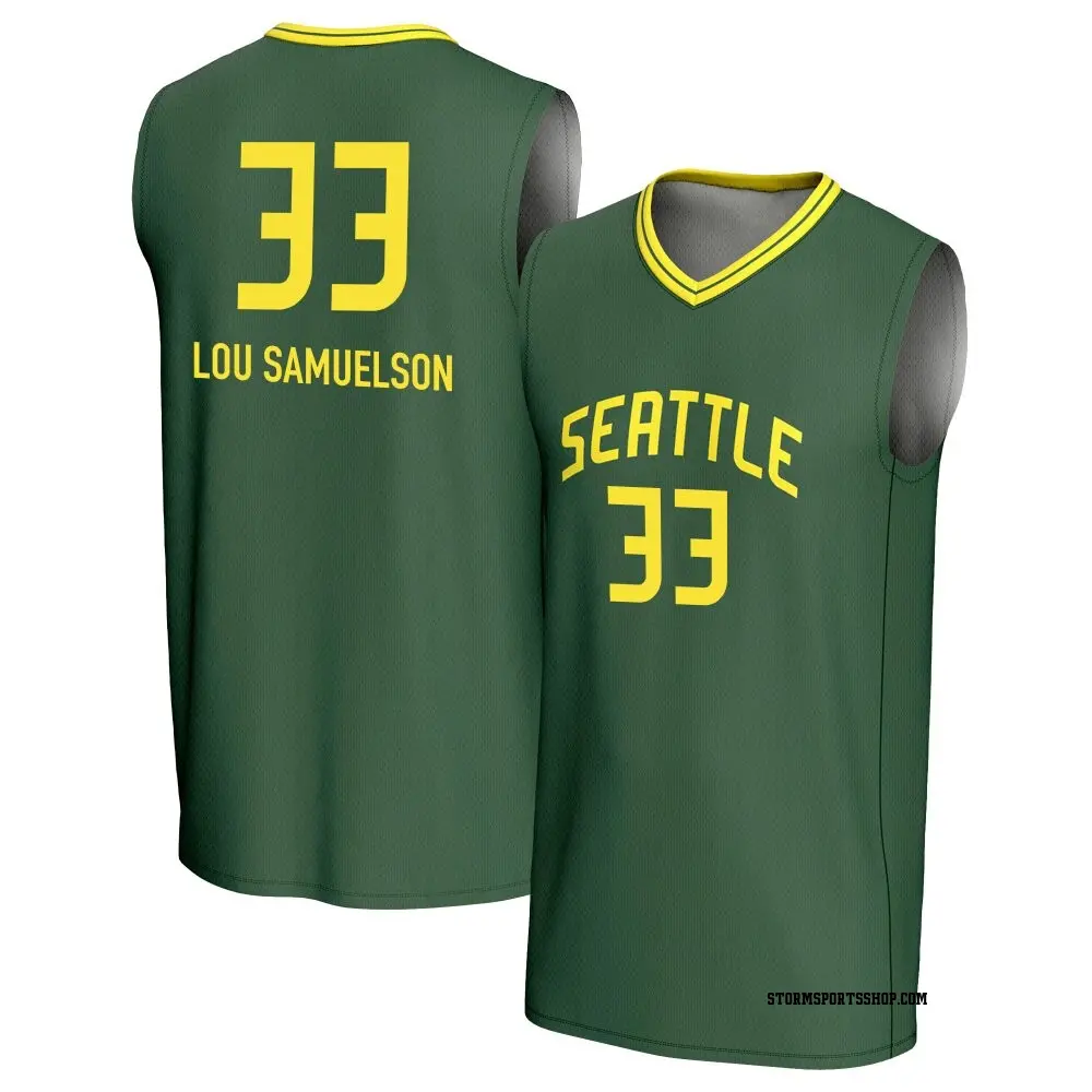 Men's Katie Lou Samuelson ＃33 Replica Green Seattle Storm Lightweight Jersey