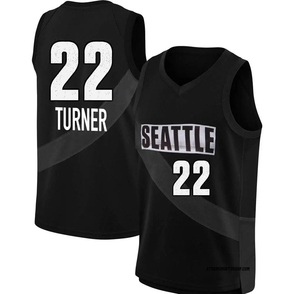 Men's Yvonne Turner #22 Rebel Edition Victory Black Seattle Storm