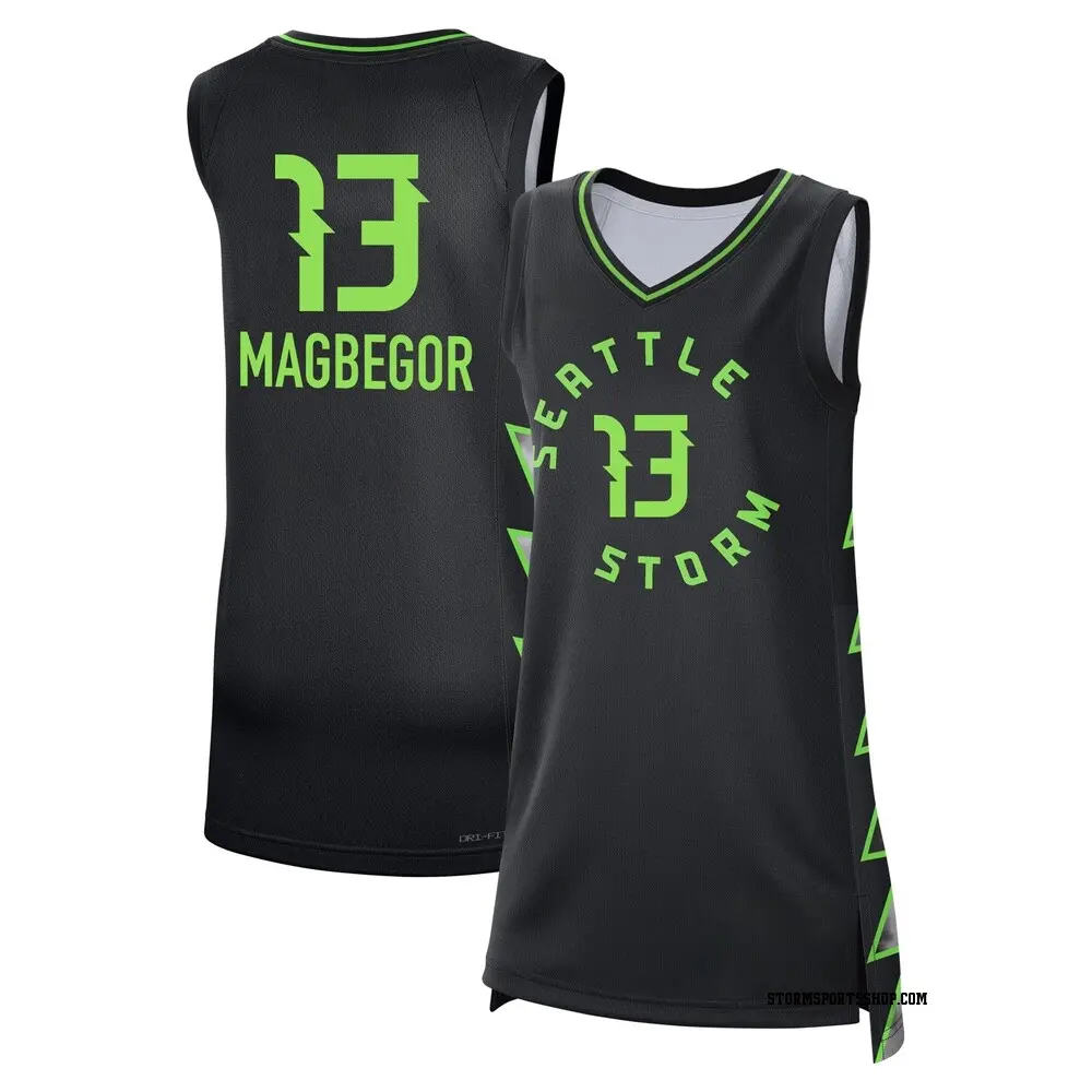 Women's Ezi Magbegor ＃13 Rebel Edition Victory Black Seattle Storm Jersey