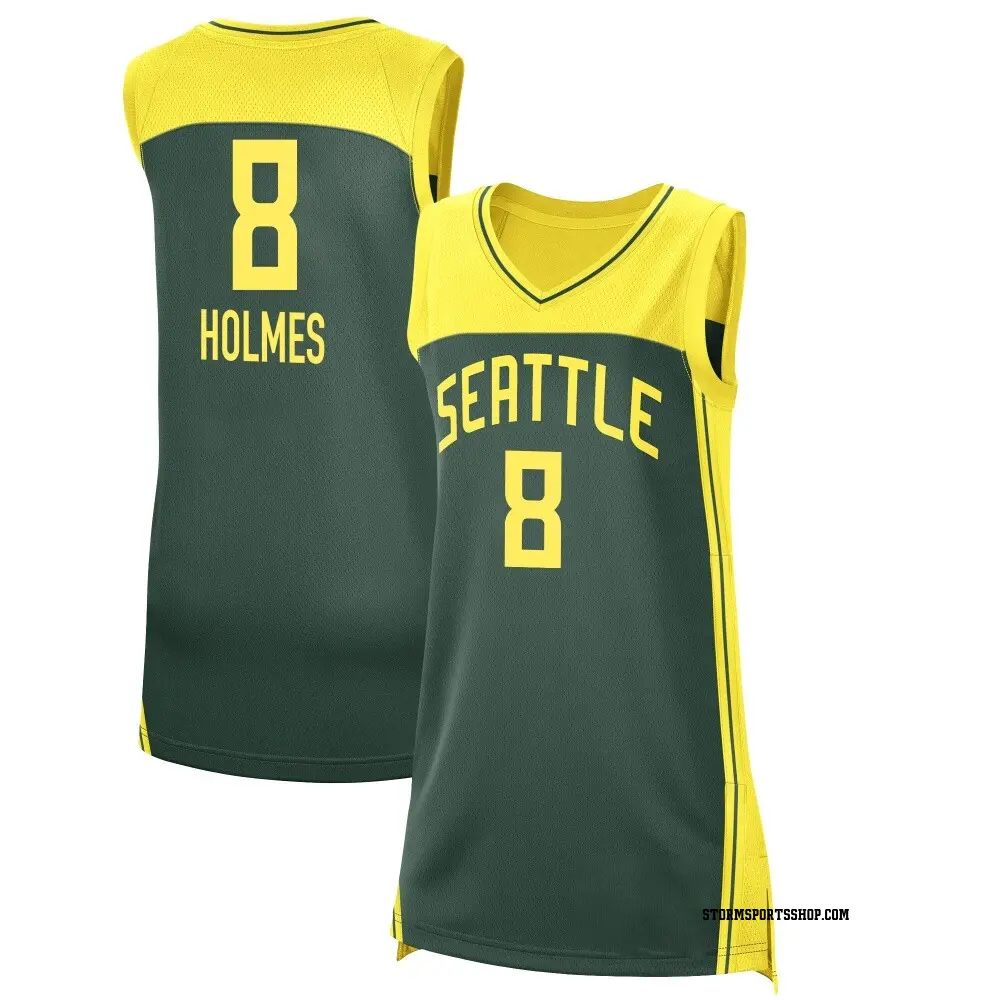Women's Joyner Holmes ＃8 Explorer Edition Victory Green Seattle Storm 2021 Jersey