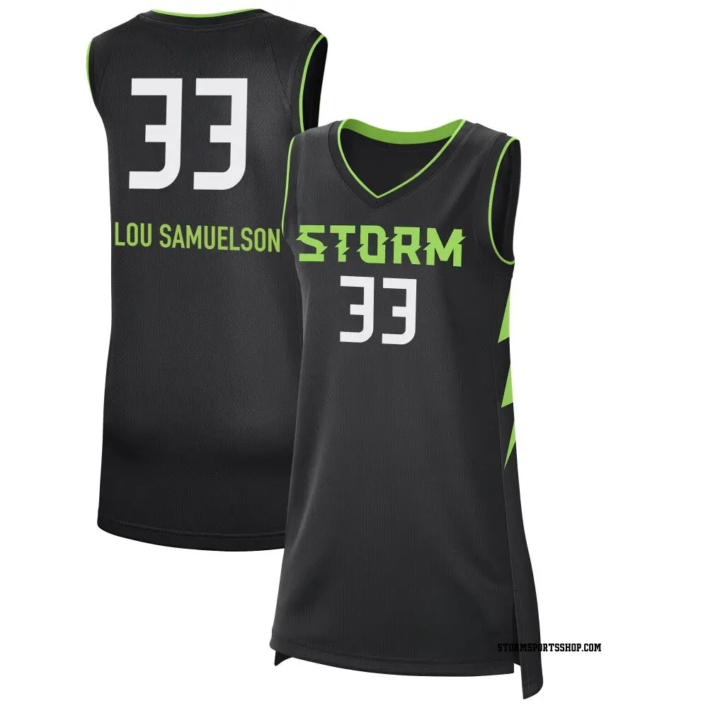 Women's Katie Lou Samuelson ＃33 Black Seattle Storm 2024 Rebel Edition Jersey