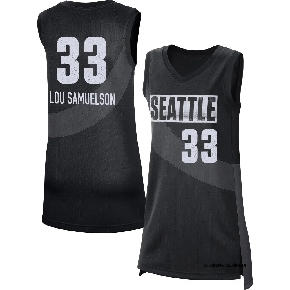 Women's Katie Lou Samuelson ＃33 Rebel Edition Victory Black Seattle Storm 2021 Jersey