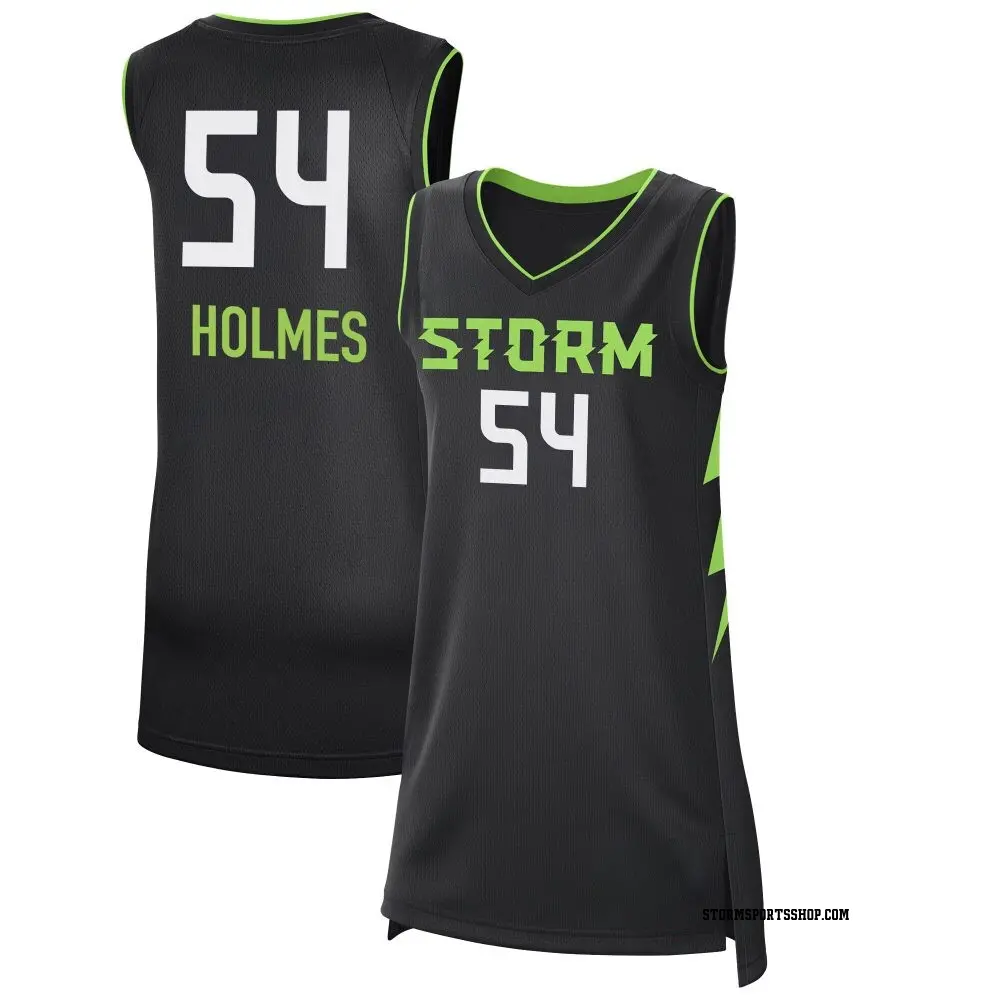 Women's Mackenzie Holmes ＃54 Black Seattle Storm 2024 Rebel Edition Jersey