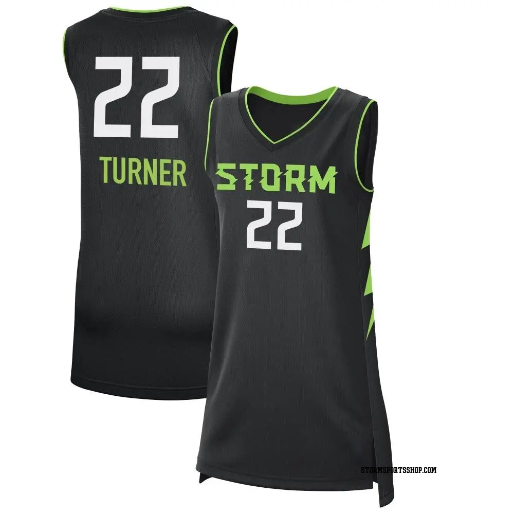 Women's Yvonne Turner #22 Black Seattle Storm 2024 Rebel Edition
