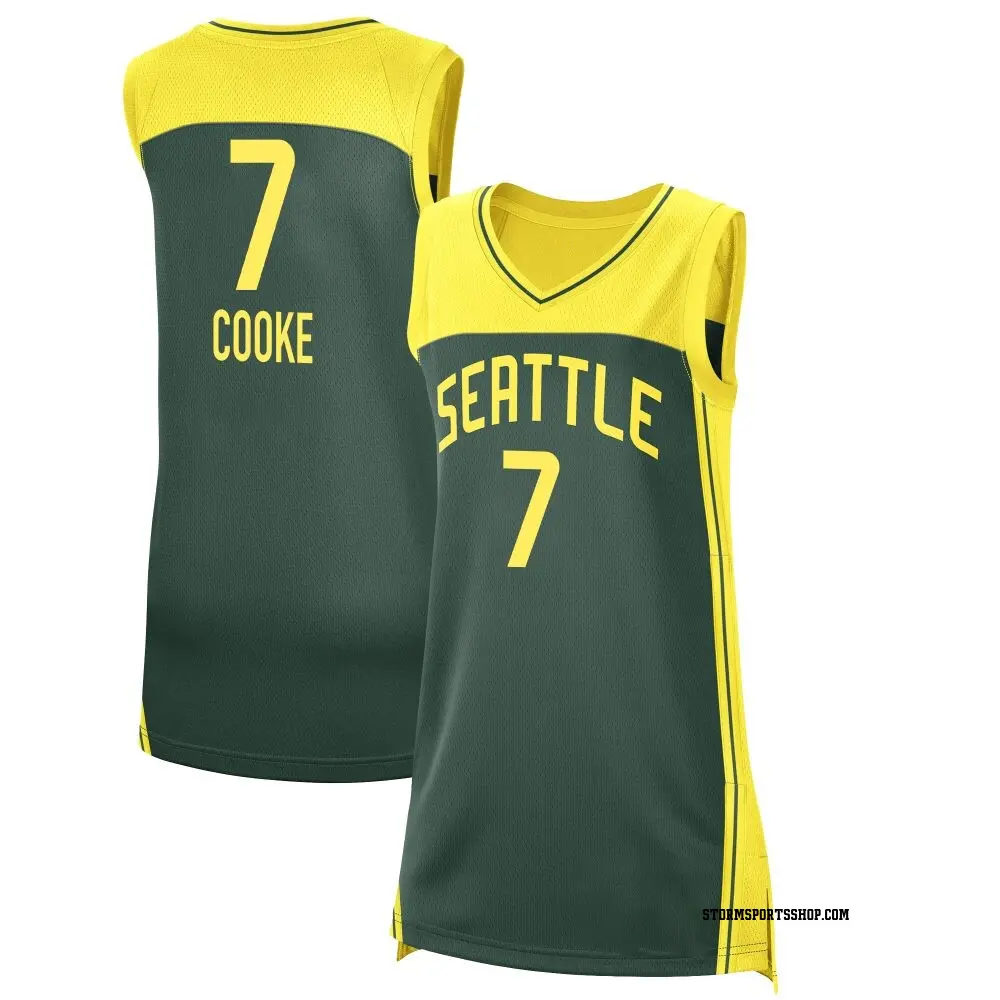 Women's Zia Cooke #7 Explorer Edition Victory Green Seattle Storm