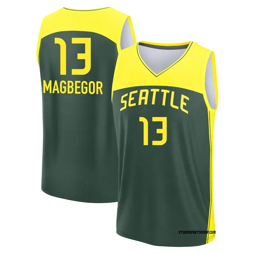 Youth Ezi Magbegor ＃13 Replica Green Seattle Storm Explorer Edition Fast Break Jersey